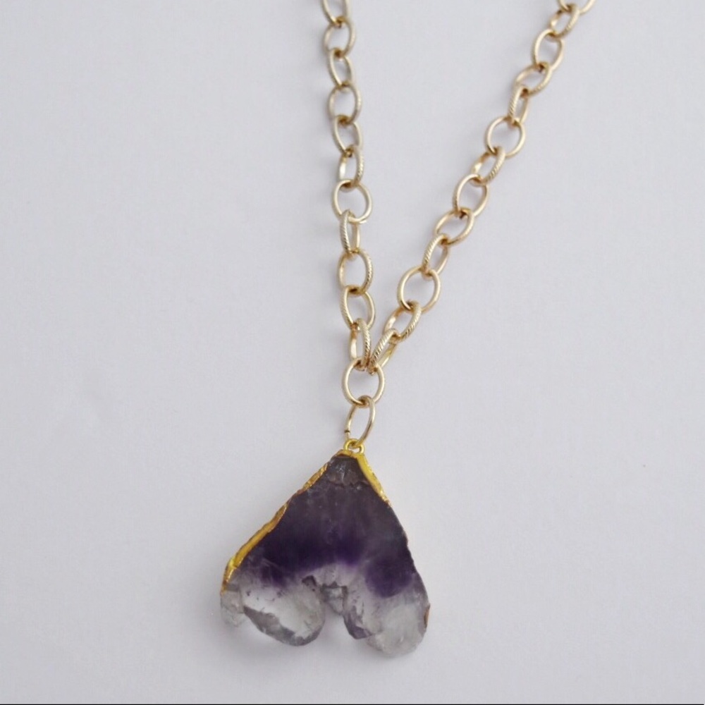 Electroplated Amethyst Pendant